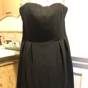 H&M black rayon strapless dress